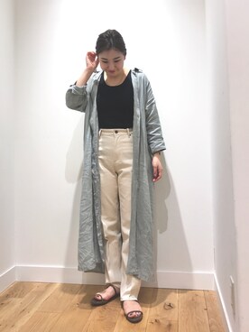 「URBAN RESEARCH DOORS（アーバンリサーチドアーズ）のハイライズデニムパンツ（デニムパンツ）」を使った、amoさん（レディース・158cm）の夏コーディネート