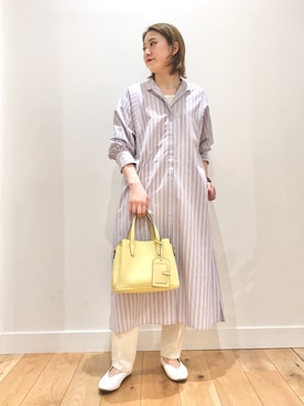 「春めきシューズ」｜「アイテム（ワンピース/ドレス）」を使った、amoさん（レディース・158cm）の春コーディネート
