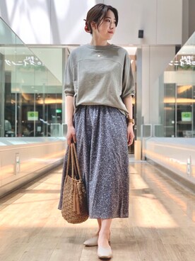 「RODE SKO（ロデスコ）のMARIA タッセルペーパーショルダー（ショルダーバッグ）」を使った、amoさん（レディース・158cm）の春コーディネート