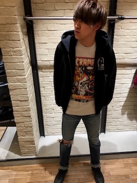 久米田 直樹さん（メンズ・183cm）の冬コーディネート