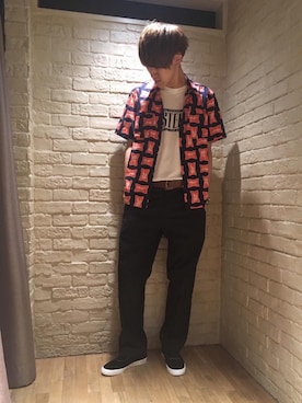 「エンジニアシャツ」｜久米田 直樹さん（メンズ・184cm）の夏コーディネート