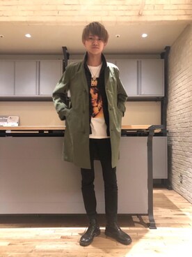 久米田 直樹さん（メンズ・184cm）の冬コーディネート