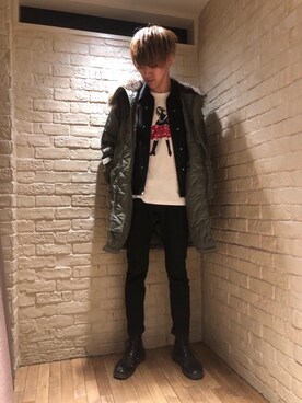 久米田 直樹さん(メンズ・184cm)の冬コーディネート