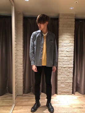 久米田 直樹さん（メンズ・184cm）の冬コーディネート