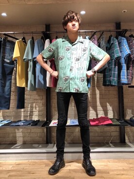 久米田 直樹さん（メンズ・184cm）の夏コーディネート