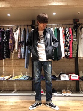 久米田 直樹さん（メンズ・184cm）の夏コーディネート