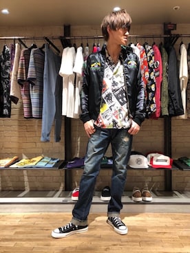 久米田 直樹さん（メンズ・184cm）の夏コーディネート