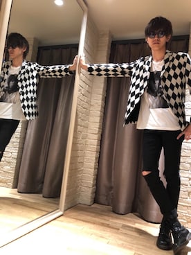 久米田 直樹さん（メンズ・184cm）の秋コーディネート