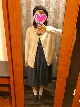 「POU DOU DOU（プードゥドゥ）のアイテム（ハンチング/ベレー帽）」を使った、もみさん（レディース・163cm）の春コーディネート