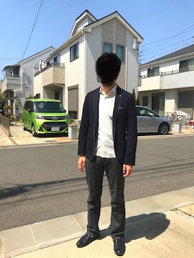 「COMME　CA COMMUNE（コムサコミューン）のアイテム（ジャケット/アウター）」を使った、かずさん（メンズ・173cm）の春コーディネート