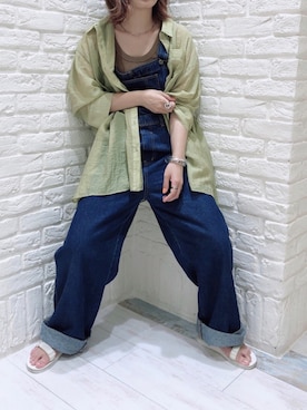 「SPINNS（スピンズ）のアイテム（サロペット/オーバーオール）」を使った、mai＊さん（レディース・161cm）の冬コーディネート