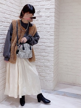 「kastane_ootd」｜「アイテム（その他アウター）」を使った、mai＊さん（レディース・161cm）の冬コーディネート