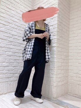 「SPINNS（スピンズ）のアイテム（サロペット/オーバーオール）」を使った、mai＊さん（レディース・161cm）の春コーディネート