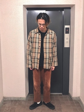 「Steven Alan」｜「アイテム（スリッポン）」を使った、hirofumi inoue さん（メンズ・184cm）の秋コーディネート