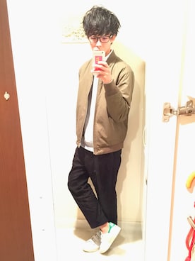 「URBAN RESEARCH Sonny Label（アーバンリサーチサニーレーベル）のアイテム（MA-1）」を使った、Ryuさん（メンズ・172cm）の冬コーディネート