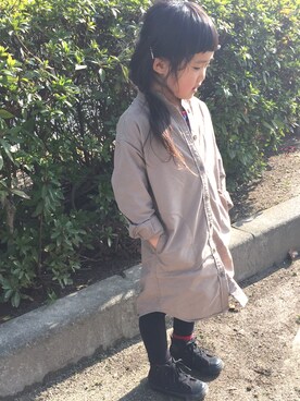 「AZUL by moussy（アズールバイマウジー）のアイテム（ワンピース/ドレス）」を使った、mamiさん（キッズ・110cm）の春コーディネート