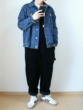 「サンバ」｜「アイテム（サロペット/オーバーオール）」を使った、しみさん（メンズ・170cm）の春コーディネート