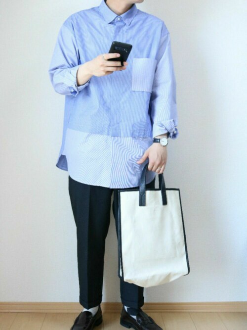 Beauty Youth United Arrows ビューティアンドユースユナイテッドアローズ のトートバッグを使ったメンズ人気ファッションコーディネート Sciaky
