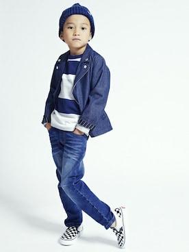 「Champion（チャンピオン）のアイテム」を使った、Right-on KID'Sさん（キッズ・120cm）の秋コーディネート