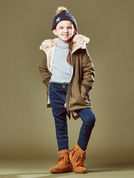 「Right-on（ライトオン）のアイテム（ブーツ）」を使った、Right-on KID'Sさん（キッズ・120cm）の秋コーディネート