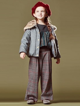 「Right-on（ライトオン）のアイテム（ハンチング/ベレー帽）」を使った、Right-on KID'Sさん（キッズ・110cm）の秋コーディネート