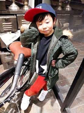 「Right-on（ライトオン）のアイテム（パンツ）」を使った、Right-on KID'Sさん（キッズ・117cm）の秋コーディネート