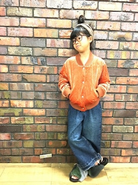 「Right-on（ライトオン）のアイテム（サンダル）」を使った、Right-on KID'Sさん（キッズ・130cm）の冬コーディネート