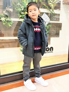 「Right-on（ライトオン）のアイテム（その他アウター）」を使った、Right-on KID'Sさん（キッズ・115cm）の冬コーディネート