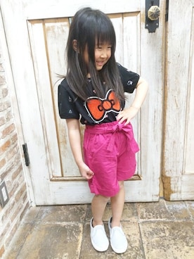 「Right-on（ライトオン）のアイテム（スリッポン）」を使った、Right-on KID'Sさん（キッズ・107cm）の春コーディネート