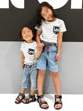 「Right-on（ライトオン）のアイテム（サンダル）」を使った、Right-on KID'Sさん（キッズ・100cm）の春コーディネート
