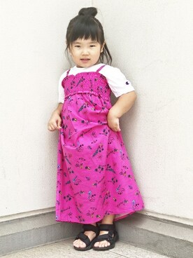 「Right-on（ライトオン）のアイテム（ワンピース/ドレス）」を使った、Right-on KID'Sさん（キッズ・93cm）の夏コーディネート