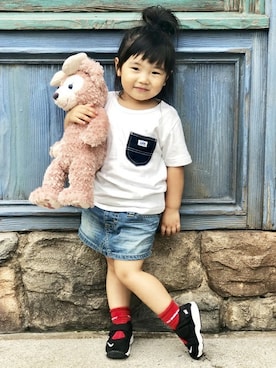 「Lee（リー）のアイテム（スカート）」を使った、Right-on KID'Sさん（キッズ・93cm）の夏コーディネート