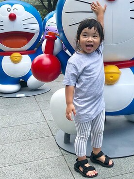 「HANES（ヘインズ）のアイテム」を使った、Right-on KID'Sさん（キッズ・94cm）の夏コーディネート