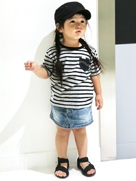 「Lee（リー）のアイテム（スカート）」を使った、Right-on KID'Sさん（キッズ・94cm）の夏コーディネート