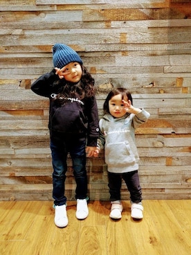 「Champion（チャンピオン）のアイテム」を使った、Right-on KID'Sさん（キッズ・110cm）の冬コーディネート