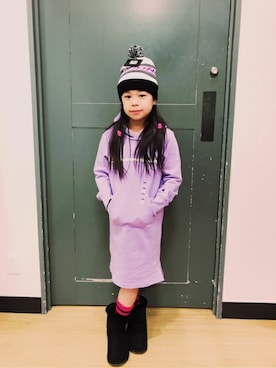 「Right-on（ライトオン）のアイテム（ワンピース/ドレス）」を使った、Right-on KID'Sさん（キッズ・128cm）の冬コーディネート
