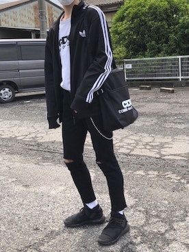 「アイテム（ジャージ）」を使った、cunaさん（メンズ・171cm・10代）の春コーディネート