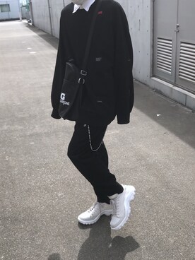 「LAD MUSICIAN（ラッドミュージシャン）のアイテム（スウェット）」を使った、cunaさん（メンズ・171cm）の秋コーディネート