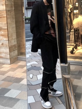「BLACK COMME des GARÇONS」｜「アイテム（ジャケット/アウター）」を使った、cunaさん（メンズ・173cm）の秋コーディネート