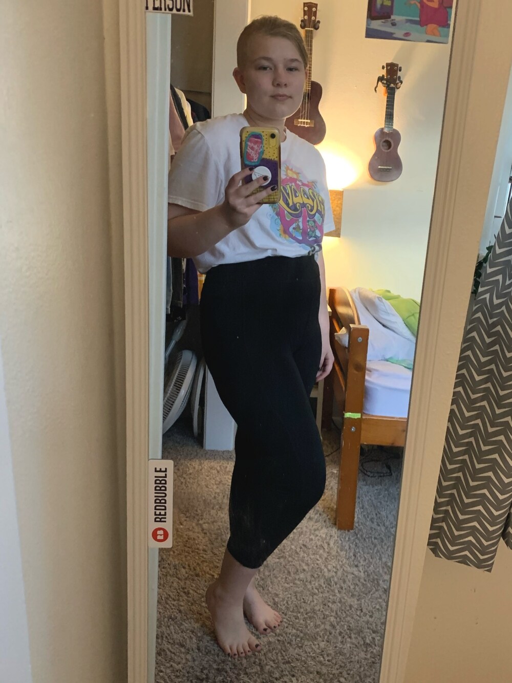 「popfit、leggings、Tshirts、GROOVY、BASIC、simple、cleaning、tidying」｜「Popfitのアイテム（レギンス/スパッツ、ブラック系）」を使った、gibsofyesterさん（レディース・160cm）の春コーディネートの1枚目の写真