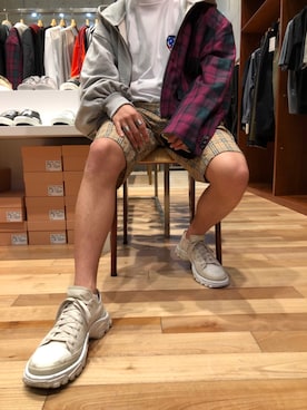 「Gosha Rubchinskiy（ゴーシャラブチンスキー）のアイテム（パーカー）」を使った、Ohana さん（メンズ・168cm）の夏コーディネート