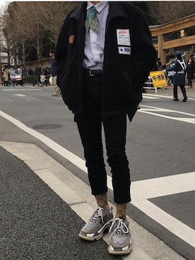 「BALENCIAGA」｜「アイテム（フォーマルスーツ/小物）」を使った、Ohana さん（メンズ・168cm）の冬コーディネート