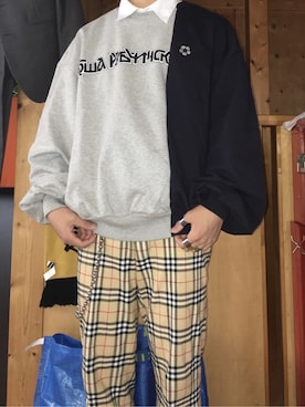 「Gosha Rubchinskiy（ゴーシャラブチンスキー）のアイテム（スウェット）」を使った、Ohana さん（メンズ・168cm）の春コーディネート