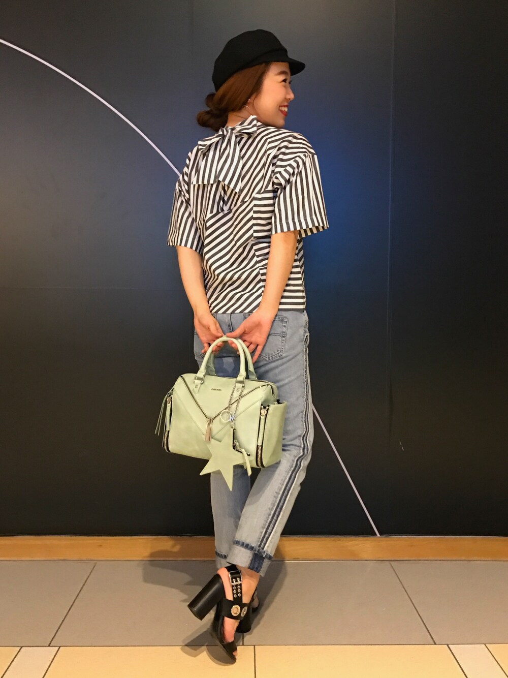 「春コーデ、denim、ディーゼル」｜「DIESELの00SWUS0QAJH（シャツ/ブラウス、その他）」を使った、maimaiさん（レディース・157cm）の春コーディネートの1枚目の写真