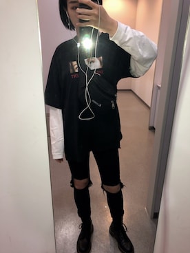 「UNIF」｜「アイテム（デニムパンツ）」を使った、カナさん（レディース・160cm）の春コーディネート