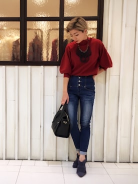 「アイテム（ショルダーバッグ）」を使った、osmosis名古屋 yukaさん（レディース・160cm）の冬コーディネート