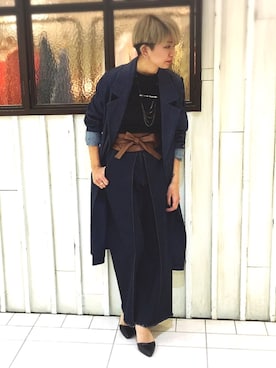 「アイテム（その他アウター）」を使った、osmosis名古屋 yukaさん（レディース・160cm）の冬コーディネート