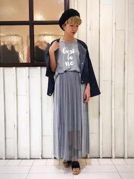 「OSMOSIS（オズモーシス）のアイテム（ブルゾン）」を使った、osmosis名古屋 yukaさん（レディース・160cm）の春コーディネート