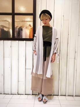 「OSMOSIS（オズモーシス）のアイテム（ノーカラージャケット）」を使った、osmosis名古屋 yukaさん（レディース・160cm）の春コーディネート