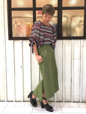 「アイテム（スカート）」を使った、osmosis名古屋 yukaさん（レディース・160cm）の夏コーディネート